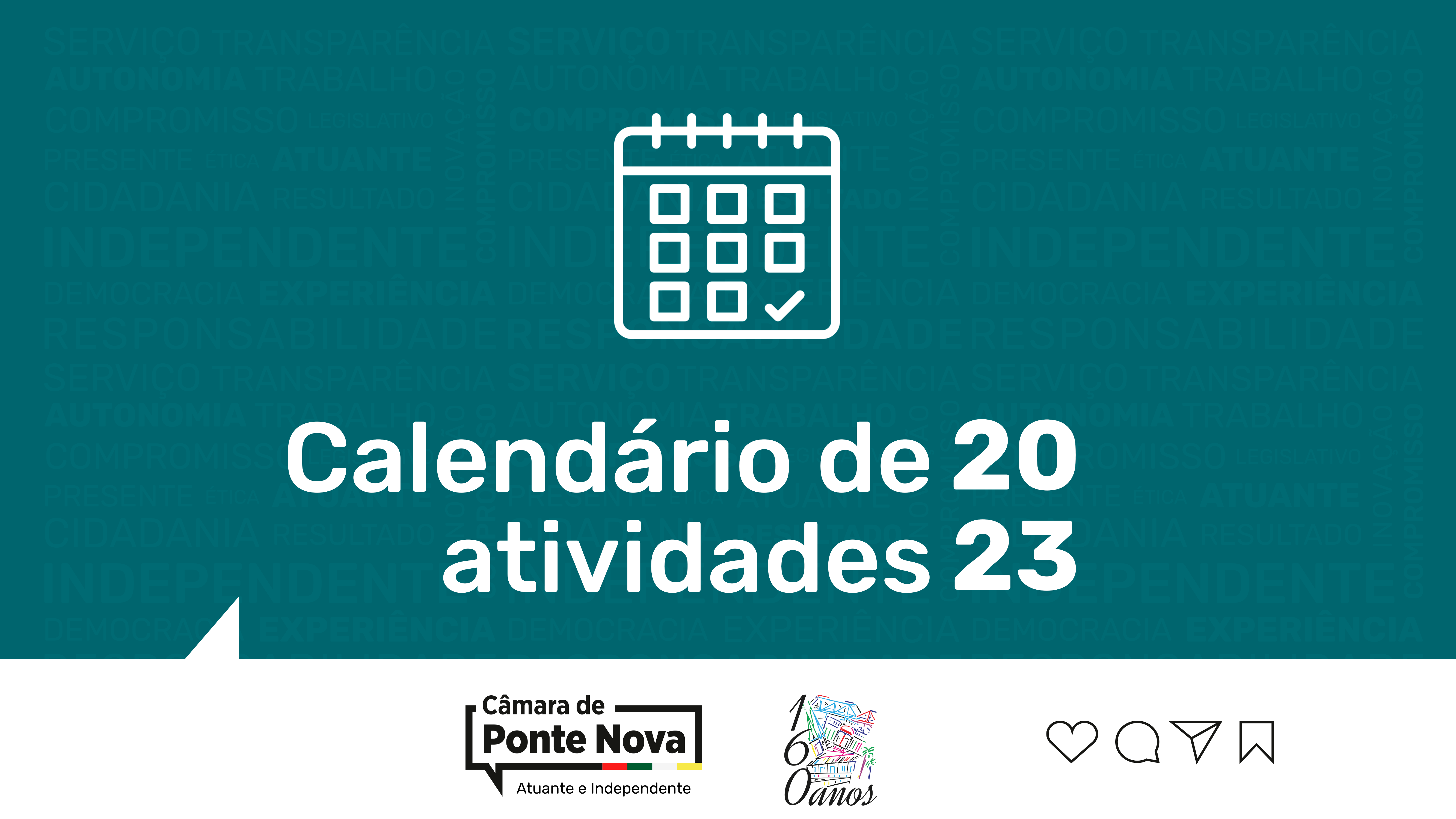 Câmara divulga calendário de atividades para 2023