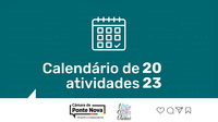 Câmara divulga calendário de atividades para 2023