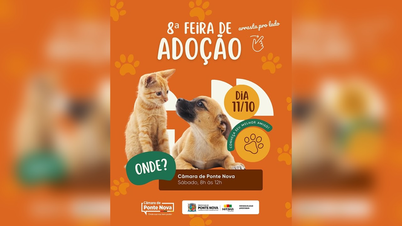 Câmara e Prefeitura promovem Feira de Adoção neste sábado (11)