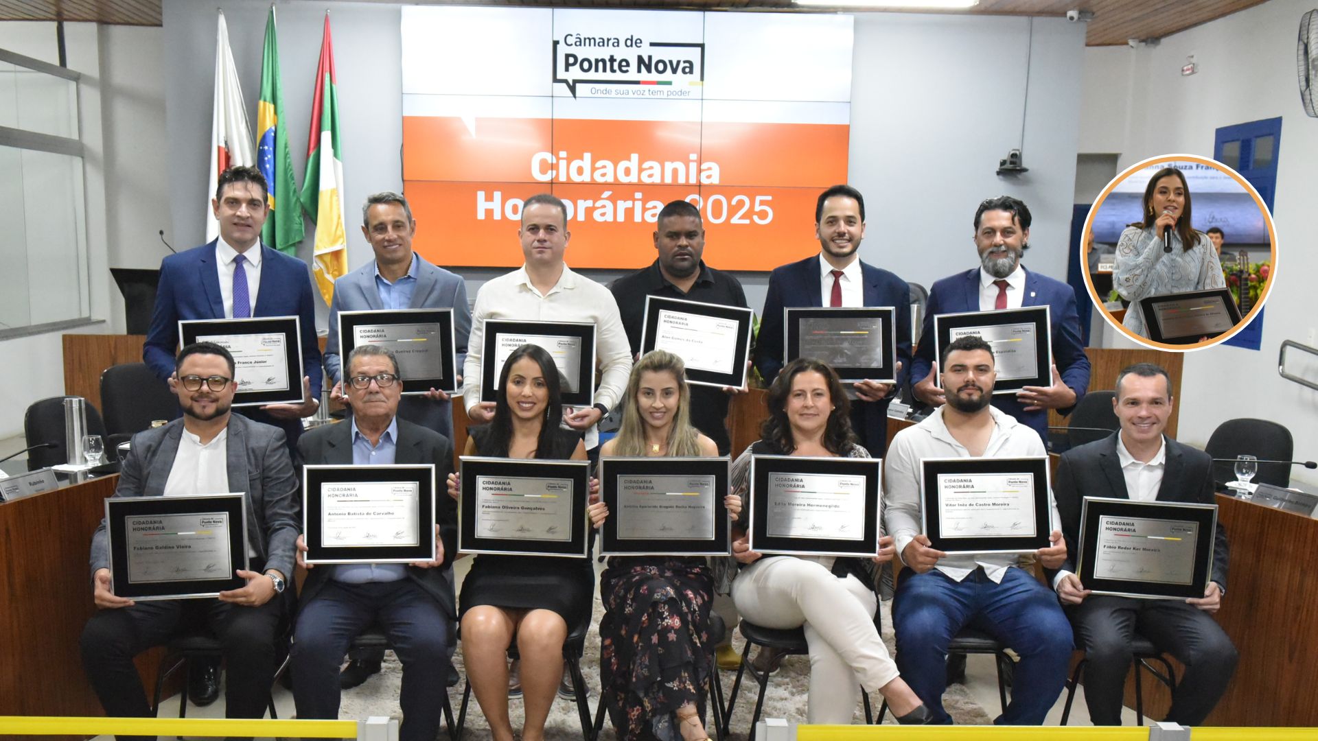 Ponte Nova ganha 14 novos cidadãos honorários em sessão solene